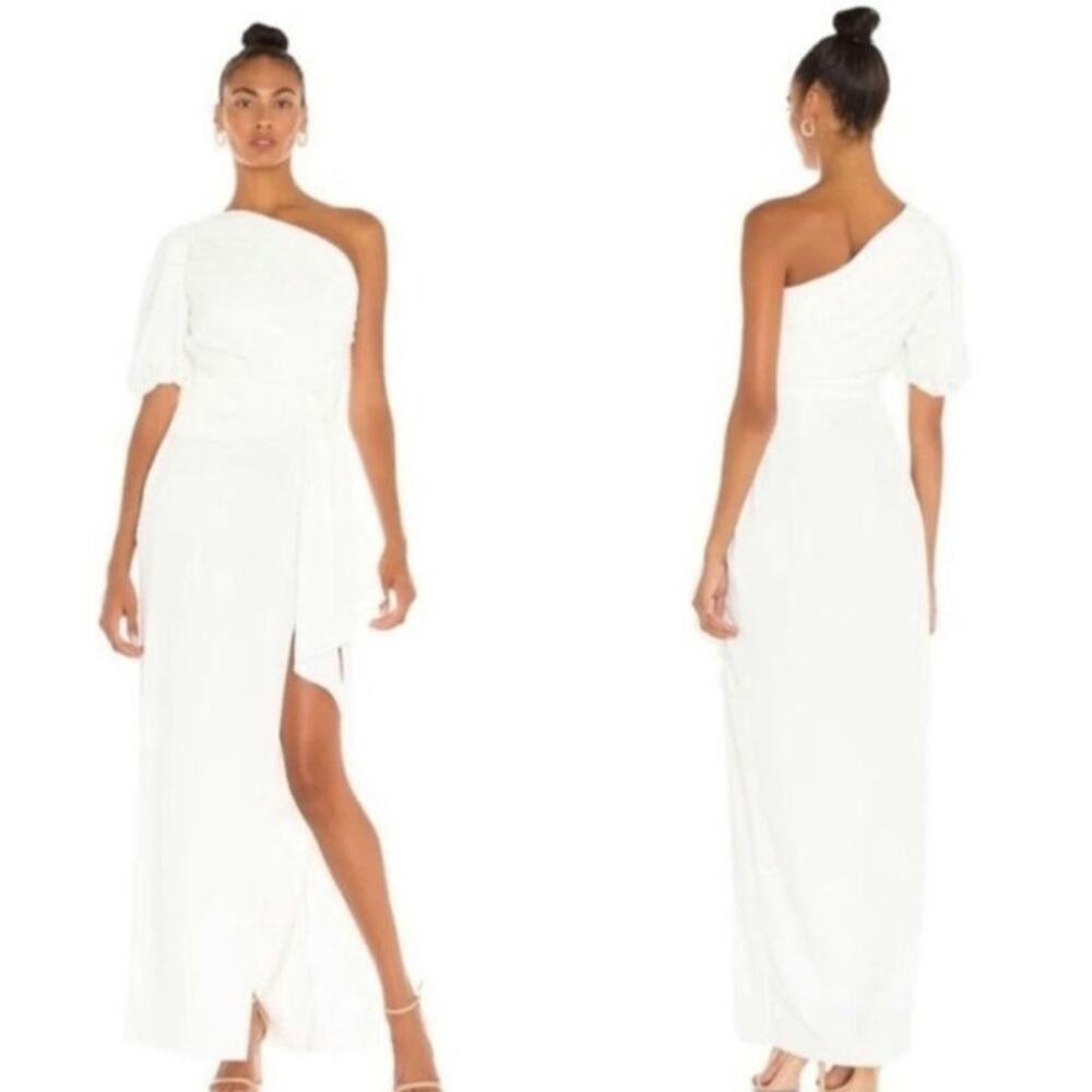 Amanda Uprichard Bexley Maxi Dress One Shoulder Long Evening‎ Gown Sz M - Picture 2 of 14